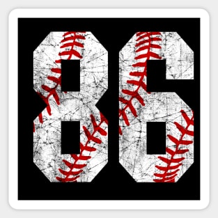 Vintage #86 Baseball Laces Baseball Mom Jersey Love Baseball Sticker